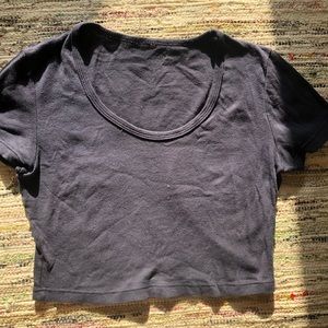 AA Ribbed Cropped Babydoll Top